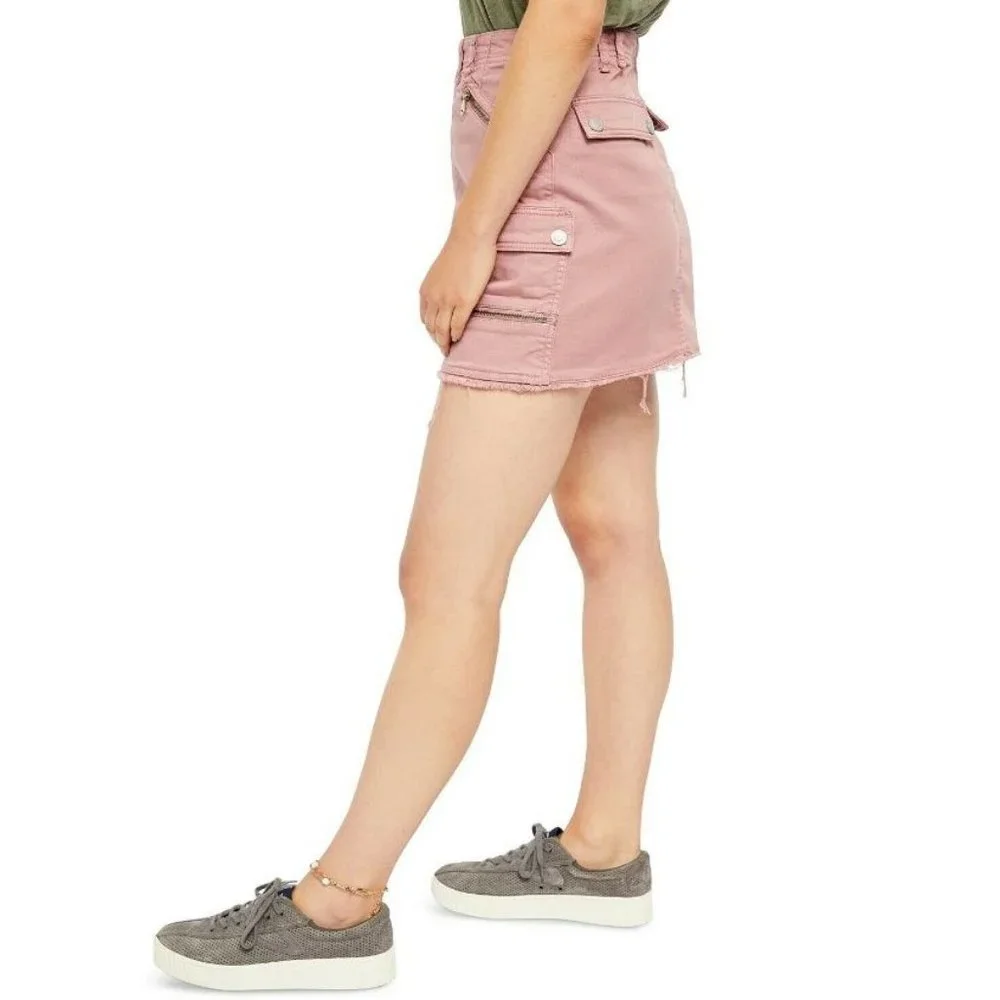 Free People Avenue Cotton Denim Mini Skirt Dusty Lilac Size 27 - Picture 5 of 10